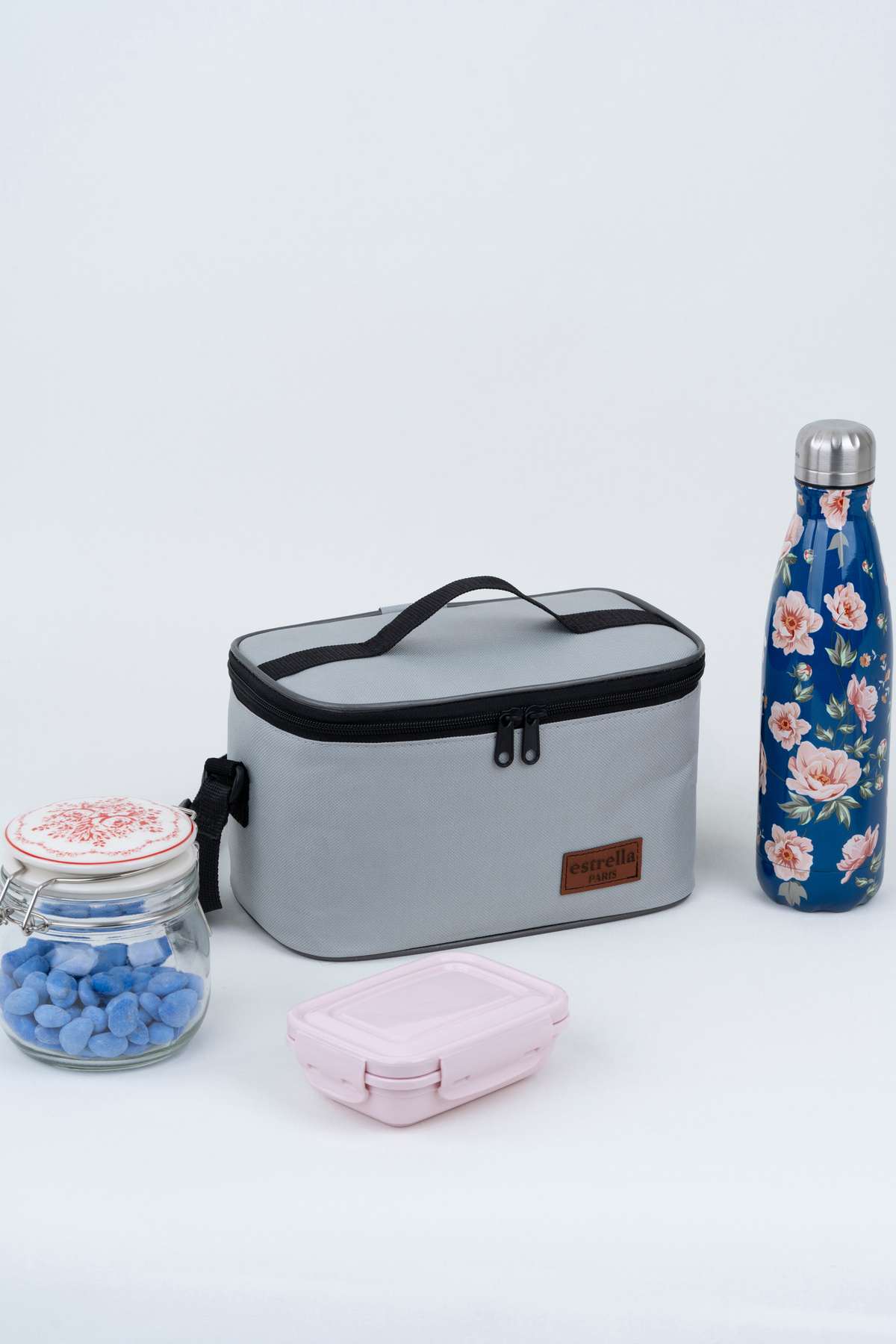 estrella paris Viva Yemek Taşıma Çantası Isı Yalıtımlı Termal Çanta Beslenme Çantası Kamp GRİ