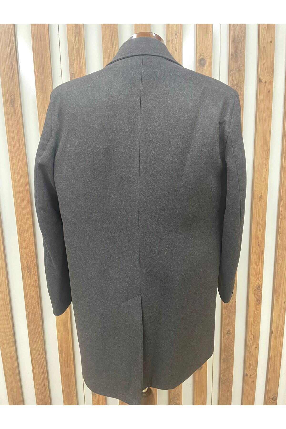 BYBEYEMS GİYİM  BEYEMS GÜNLÜK KLASİK FÜME (GRİ) BATTAL ERKEK PALTO - Görsel 8