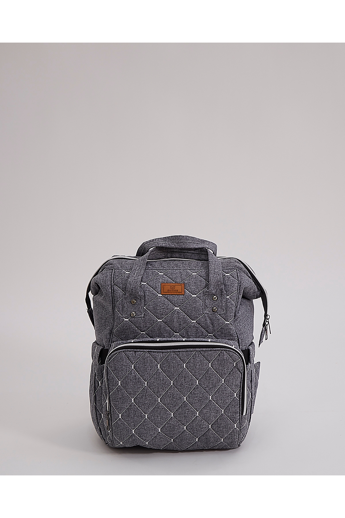 ATS Mamma Premium Anne Bebek Bakım Sırt Çantası Termal Biberonluk Ve Bebek Arabası Askı Aparatı - Gri fotoğrafı 4 (önizleme)