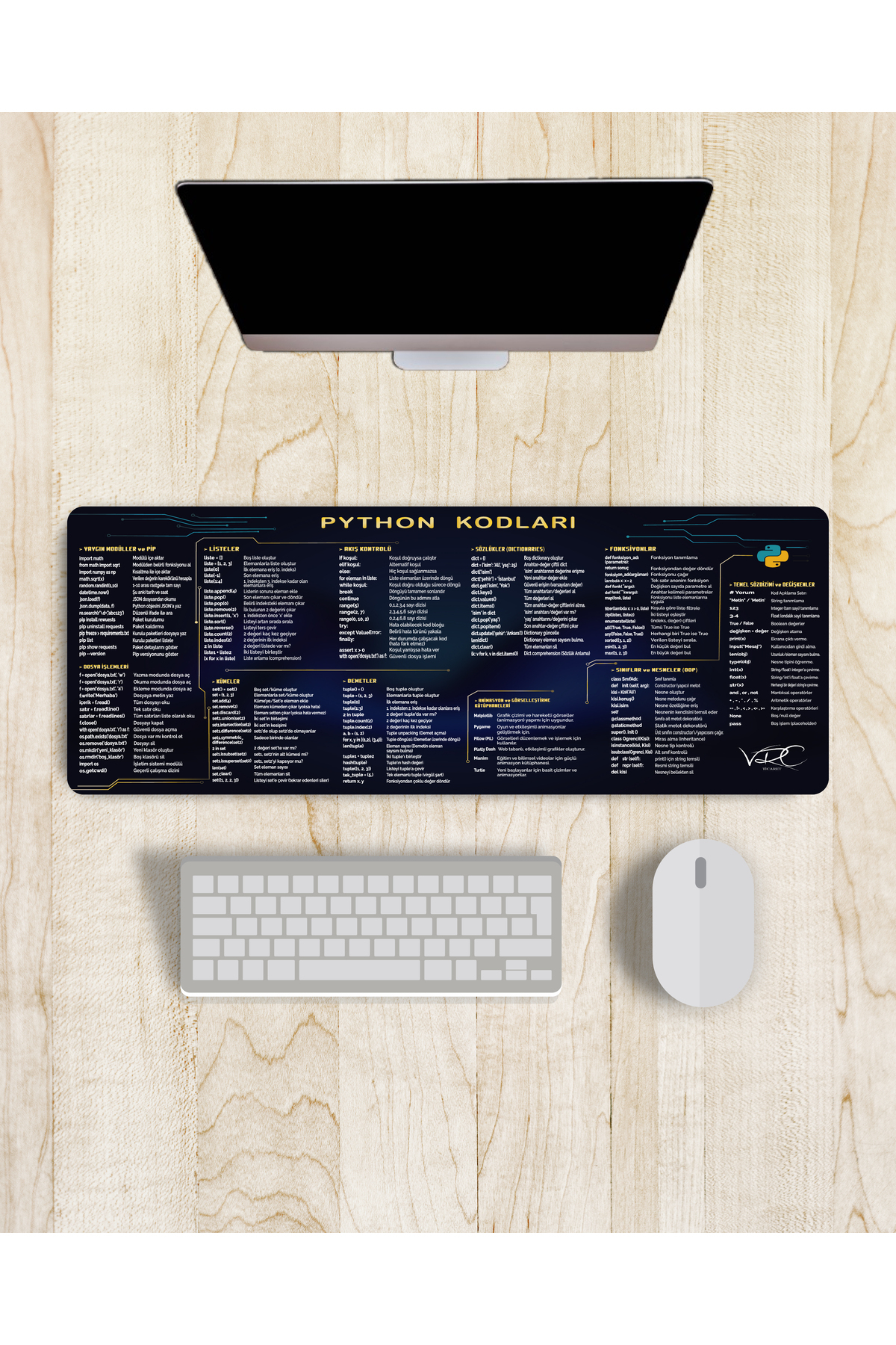 Python Mousepad 80x40Cm Kaymaz Kauçuk Taban