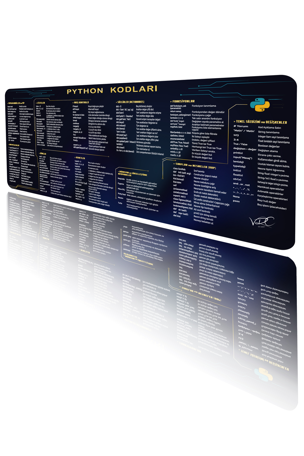 Python Mousepad 80x40Cm Kaymaz Kauçuk Taban