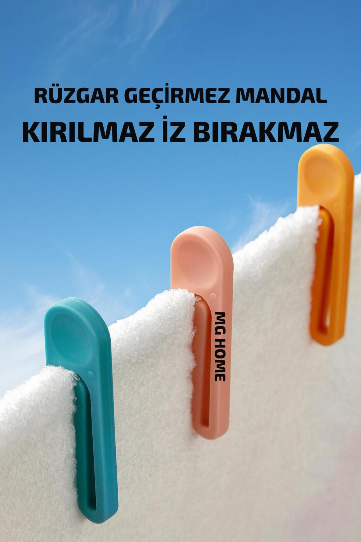 MG HOME 72 Adet Rüzgar Geçirmez Ataç Mandal Kırılmaz Iz Bırakmaz Çamaşır Mandalı