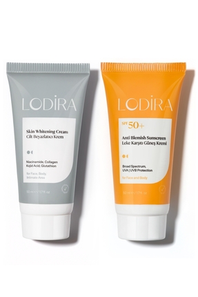 Lodira Cosmetic Leke Karşıtı, Yüksek Korumalı, Ton Eşitleyici Güneş Seti 2X50ml