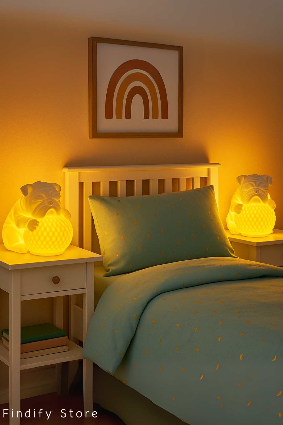 Findify Store Çocuk Bebek Odası 3D Gece Lambası Bulldog LED Işıklı Pilli ve Kablosuz Sevimli Figürlü 18 x 18 cm fotoğrafı 3 (önizleme)
