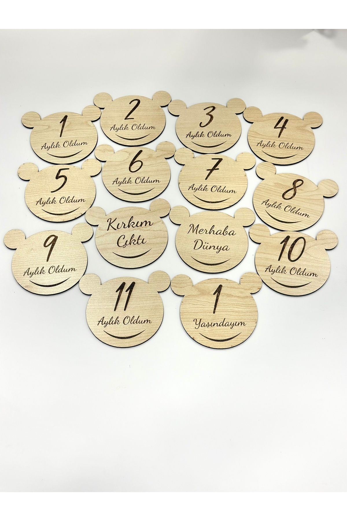 ouzhanya hediyelik Ahşap Bebek Aylık Anı Plakları Bebek Anı Kartları Foto Çekim plakları fotoğrafı 6 (önizleme)