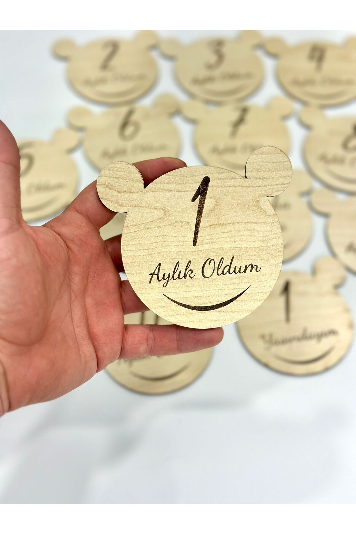 ouzhanya hediyelik Ahşap Bebek Aylık Anı Plakları Bebek Anı Kartları Foto Çekim plakları fotoğrafı 7 (önizleme)