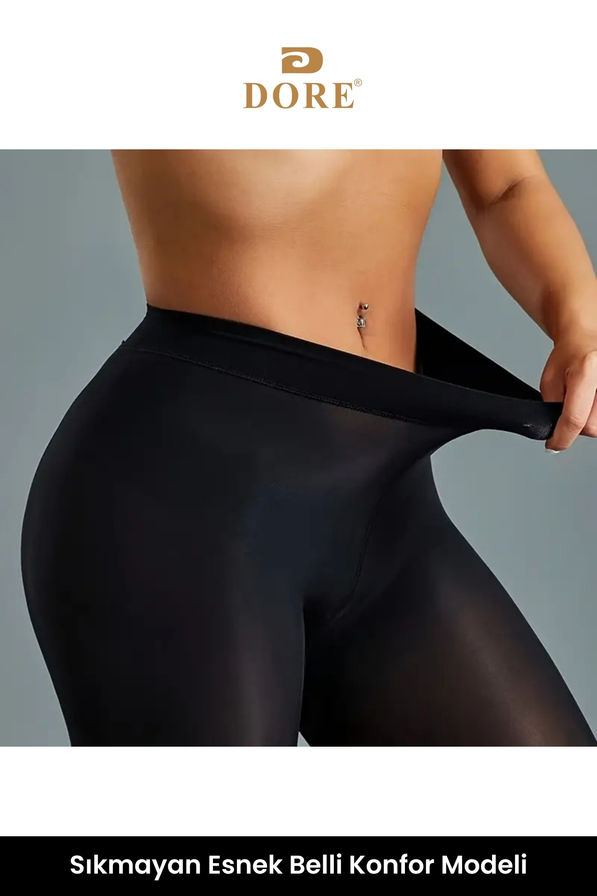 DORE  Orijinal Büyük Beden Ultra Esnek Konfor Modeli 50 Denye Nefes Alan Mikro Örgü Kadın Külotlu Çorap - Görsel 2