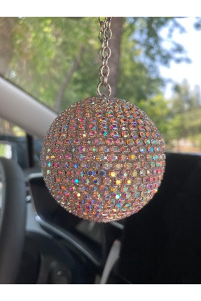 Altınay Mini Disko Topu - Kristal Dikiz Ayna Süsü – Eğlenceli Araba Aksesuarı...