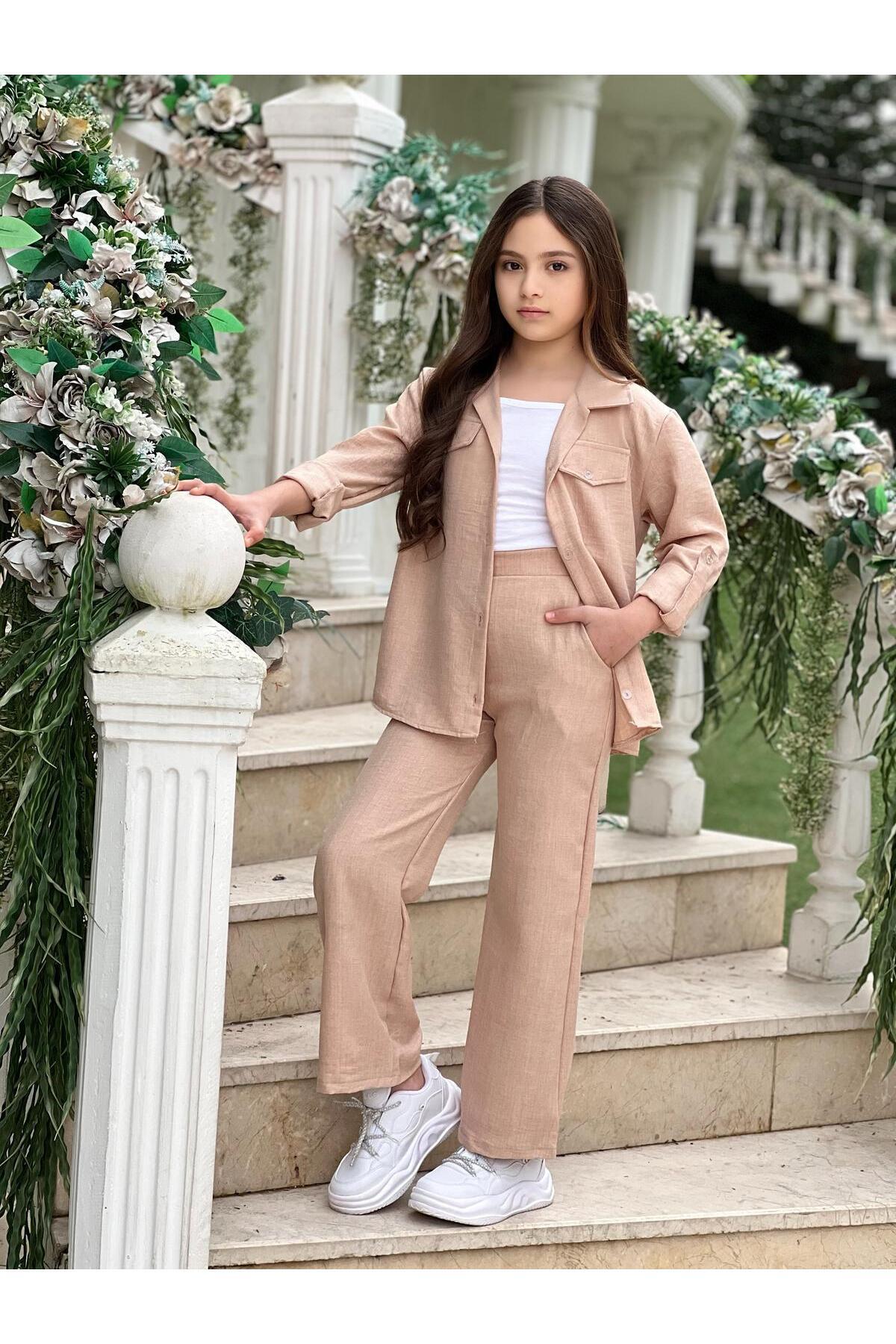 KOKOŞ BEBEK Keten Ceketli Şık Takım | 4/8 Yaş Arası fotoğrafı 4 (önizleme)