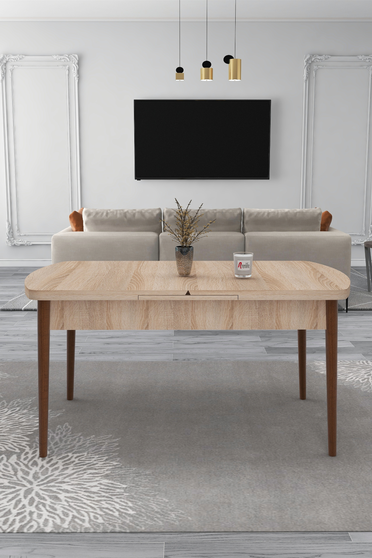 Wooden Kitchen Table Pop-up Table Table for 6 people SAPPHIRE OAK