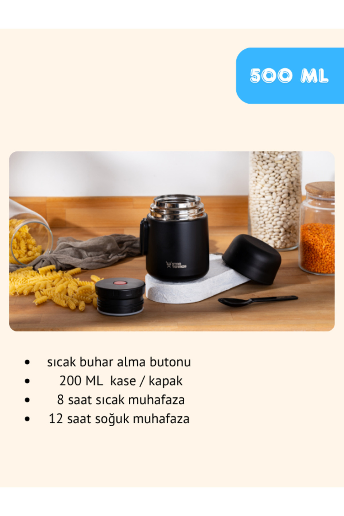 Star Termos Yemek & Mama Termosu - Mavi 8 Saat Sıcak, 12 Saat Soğuk 48 Saat Buz Tutma fotoğrafı 4 (önizleme)