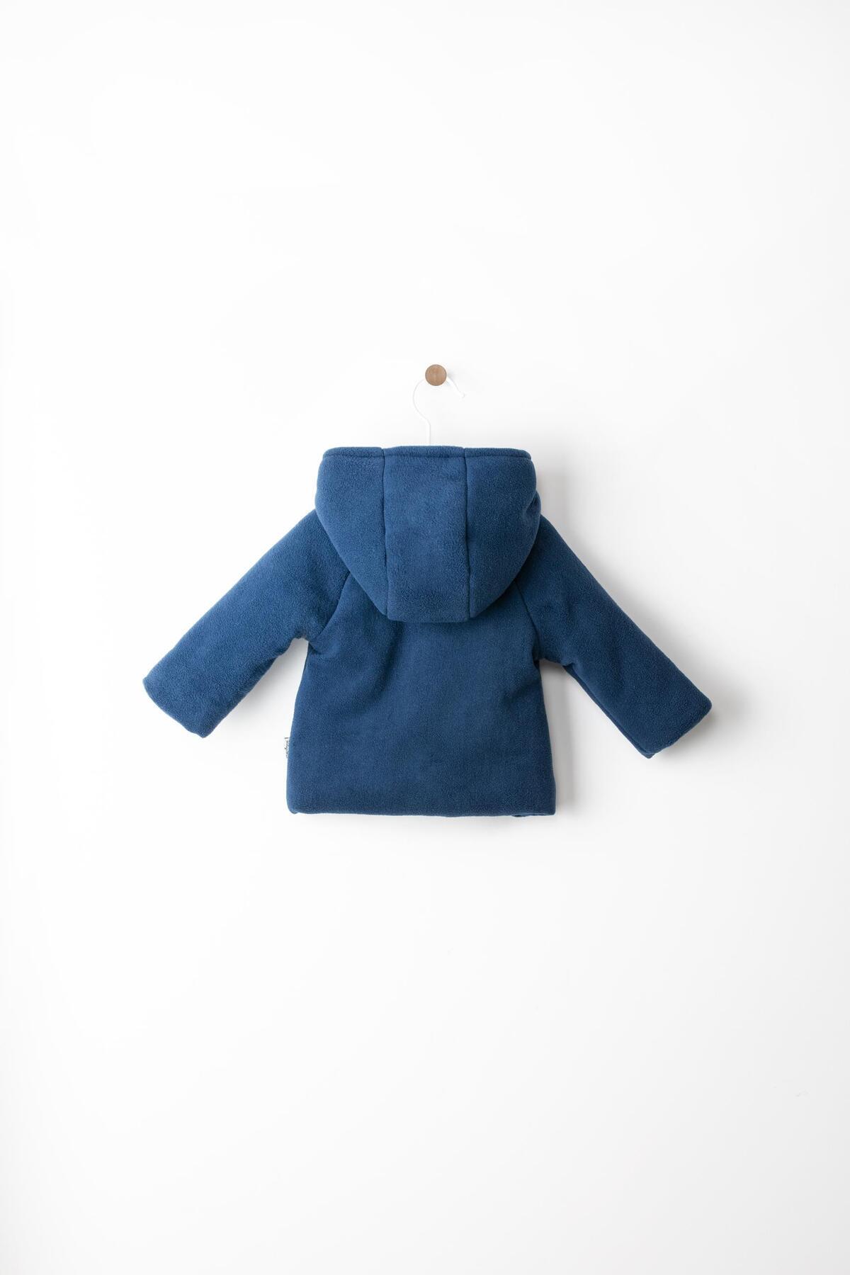 Babydola 0-2 Yaş 2.5 Tog Pamuk Astarlı Polar Kapşonlu Erkek Bebek Çocuk Kaban Lacivert 12522 fotoğrafı 3 (önizleme)