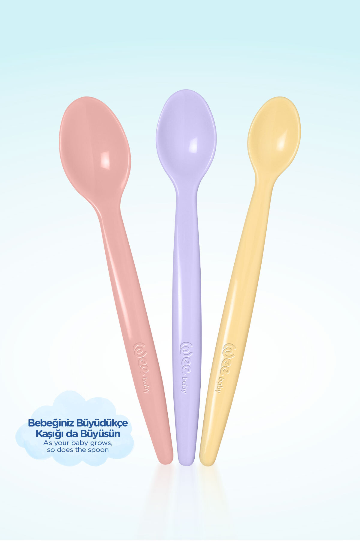 Wee Baby Mama Kaşığı Seti 3'lü Kız fotoğrafı 3 (önizleme)