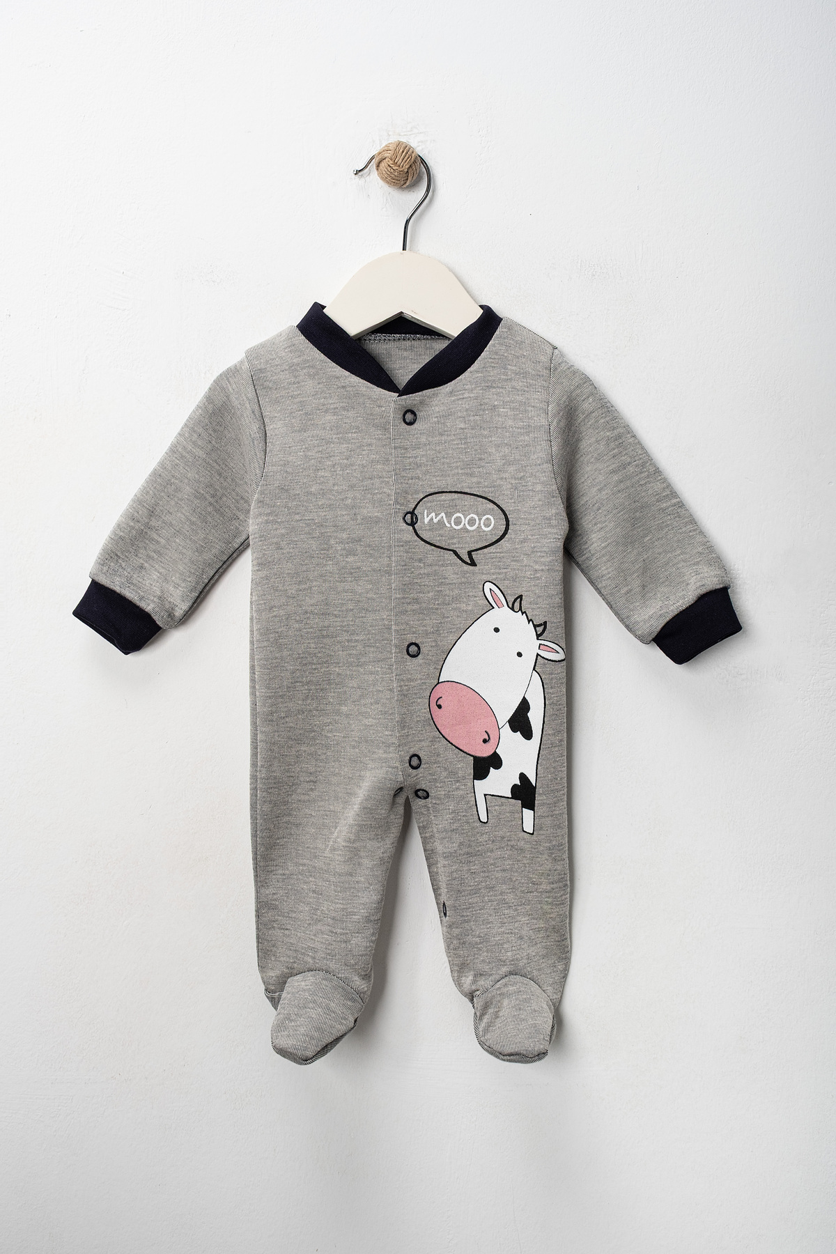 Pırlanta baby Yeni Doğan 3 Parça Kuzu İnek Tulum Seti Bebek Hediyelik fotoğrafı 4 (önizleme)