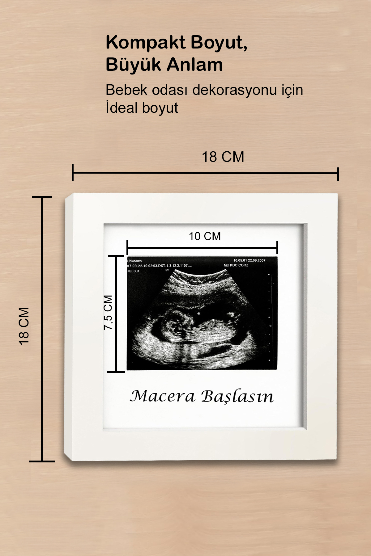 Moky Design Bebek Ultrason Fotoğraf Anı Çerçevesi, Yenidoğan İlk Fotoğrafım Resim Hatırası, Baby Shower Hediyesi fotoğrafı 7 (önizleme)