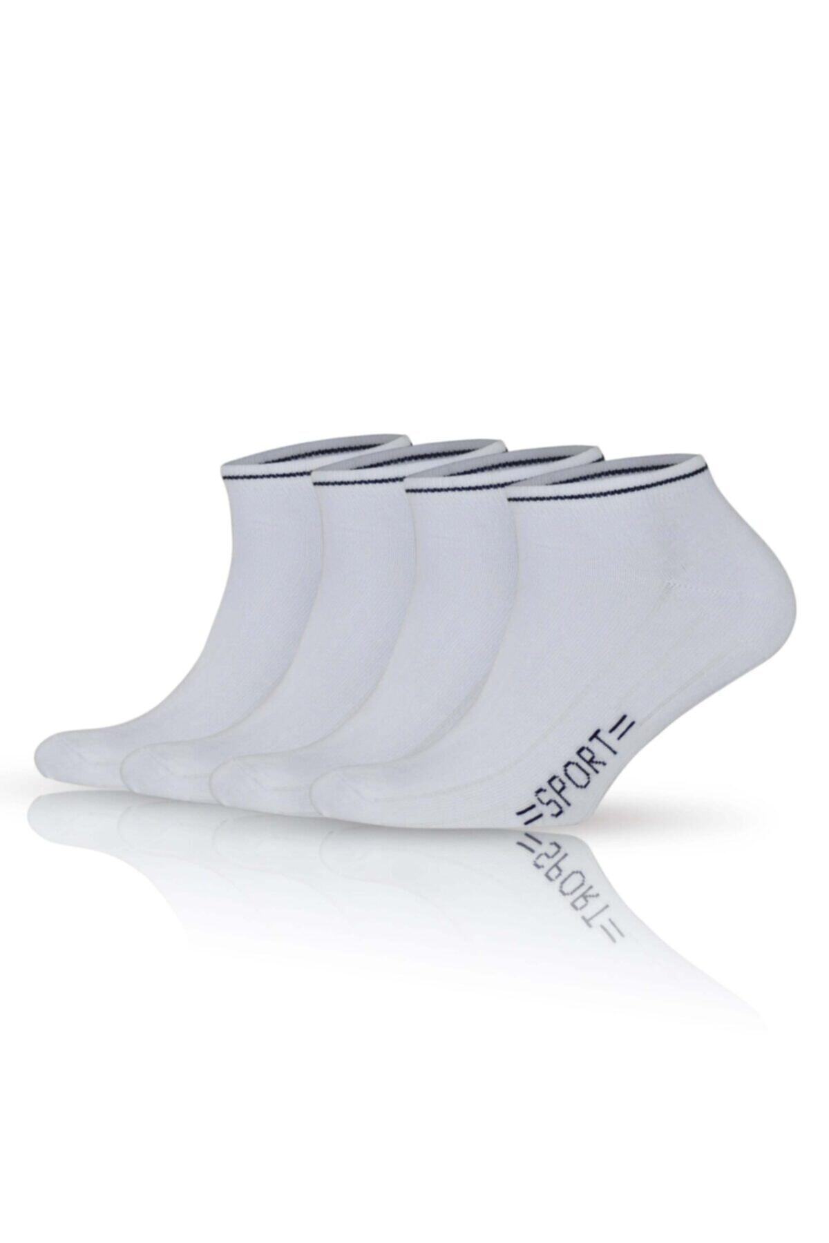 4-Pack Cotton Soft Elastane White Sports Ankle Size Women Booties Socks 2119