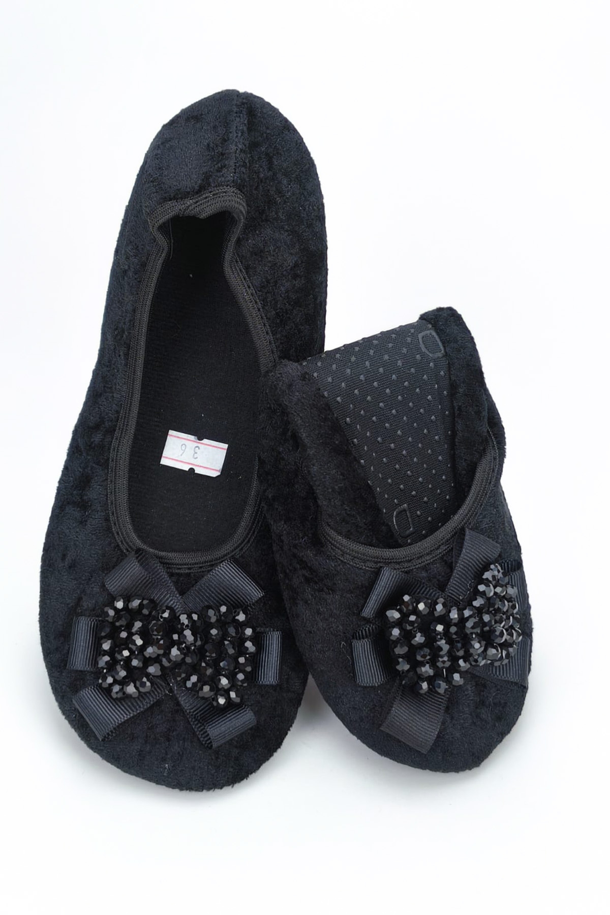 CEYDA SHOES Süslü Kadife Ev,hac, Umre Babeti, Hediye, Günlük Babet,tüylü Babet, Panduf, Patik, Gösteri Pisi Pisi görsel 5