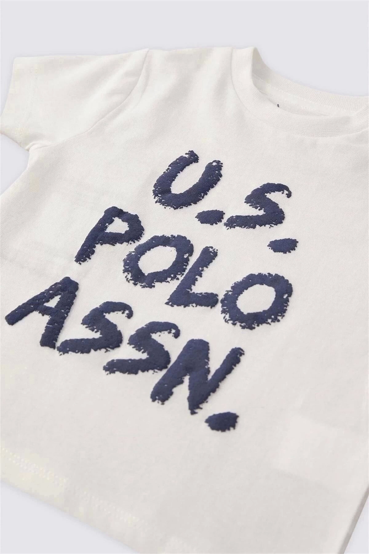 U.S. Polo Assn. Erkek Bebek 2 Lı Kısa Kol T-shırt Takım - Krem fotoğrafı 2 (önizleme)