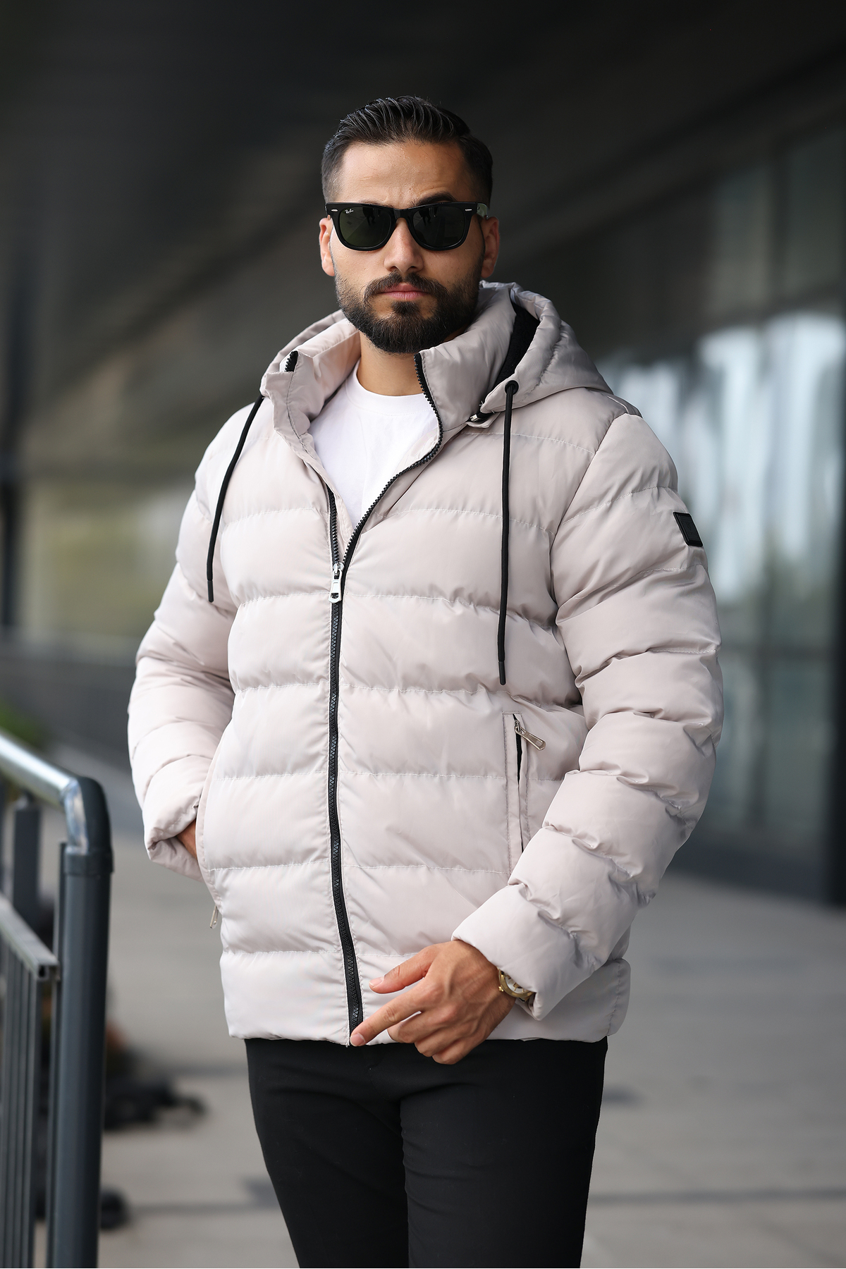 WinnerMan Çıkarılabilir Kapşonlu Su İtici İçi Kürklü Kışlık Bej Mont 222 görsel 3