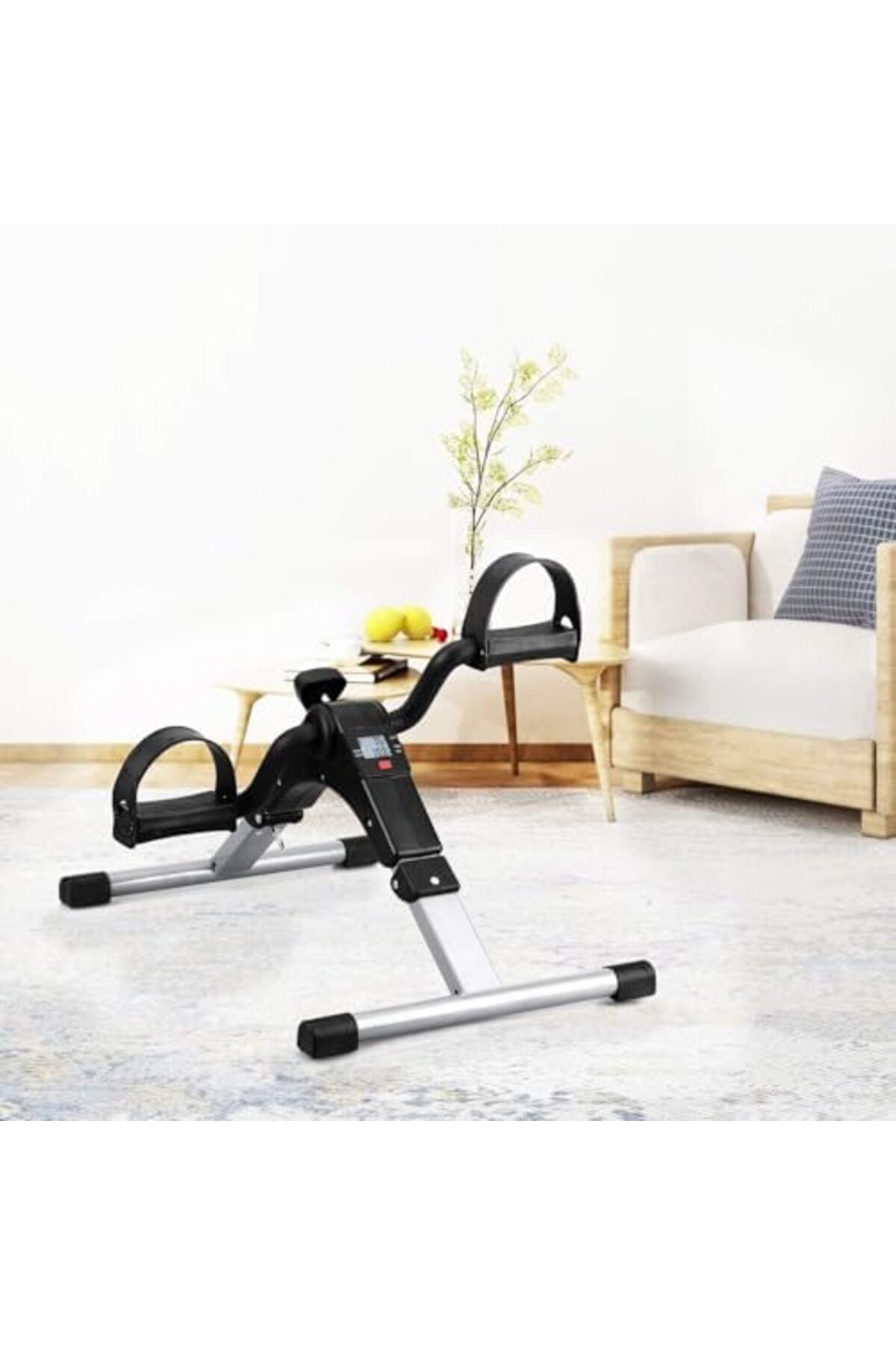 دراجة تمارين ارضية,للياقة البدنية بدواسة و شاشة LCD, عجلة لممارسة تمارين اليد والقدم قابلة للطي