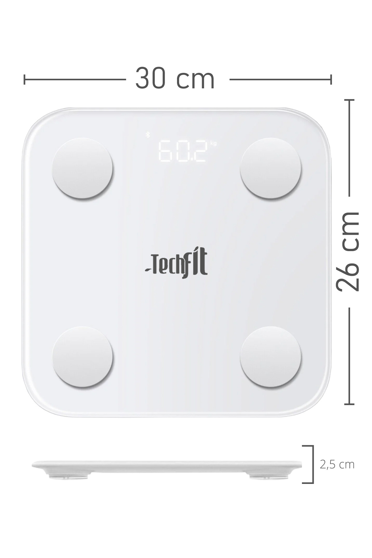 Blooma Techfit Dijital Baskül - Akıllı Tartı - Yağ Ölçer , Vücut Analizli Akıllı Baskül - Bluetooth