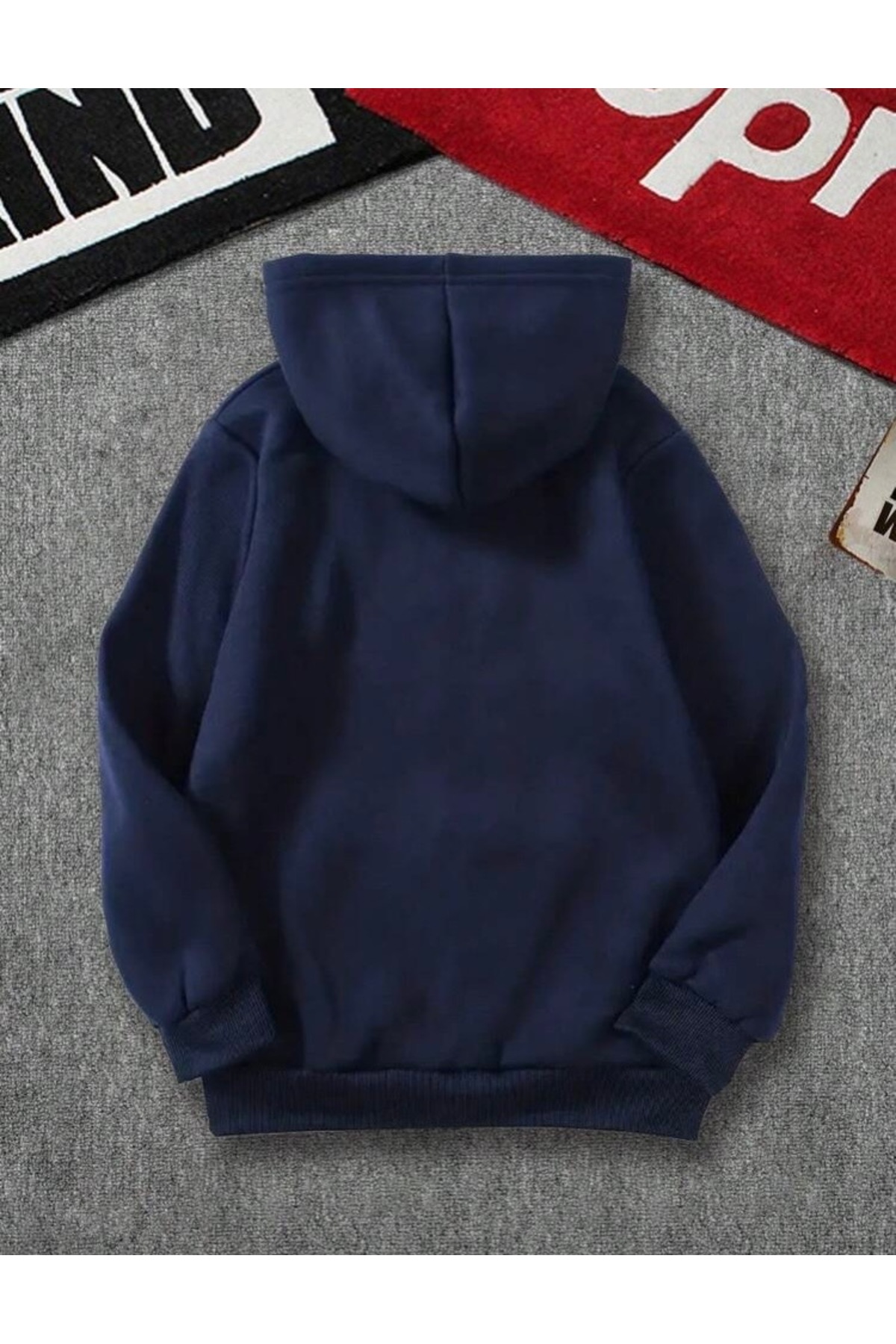 BYMEER  3’lü Bordo Laci Gri Kapüşonlu Oversize Sweatshirt - Görsel 5