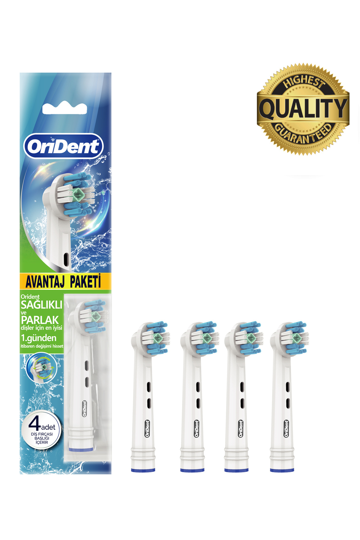 24Sat Çapraz Hareketli Elektrikli Ve Pilli Diş Fırçası Başlığı Oral B Ile Uyumlu 4 Adet