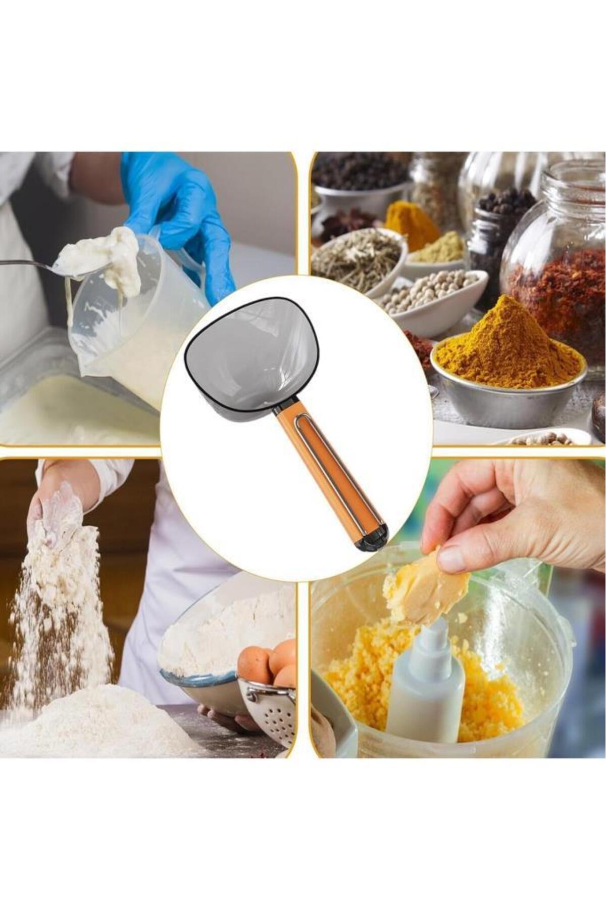 Nirnisa Klipsli Kedi Köpek Mama Kepçesi 180 ml Ölçekli Erzak Bakliyat Un Baharat Kahve Ölçü Kaşığı Küreği fotoğrafı 5 (önizleme)