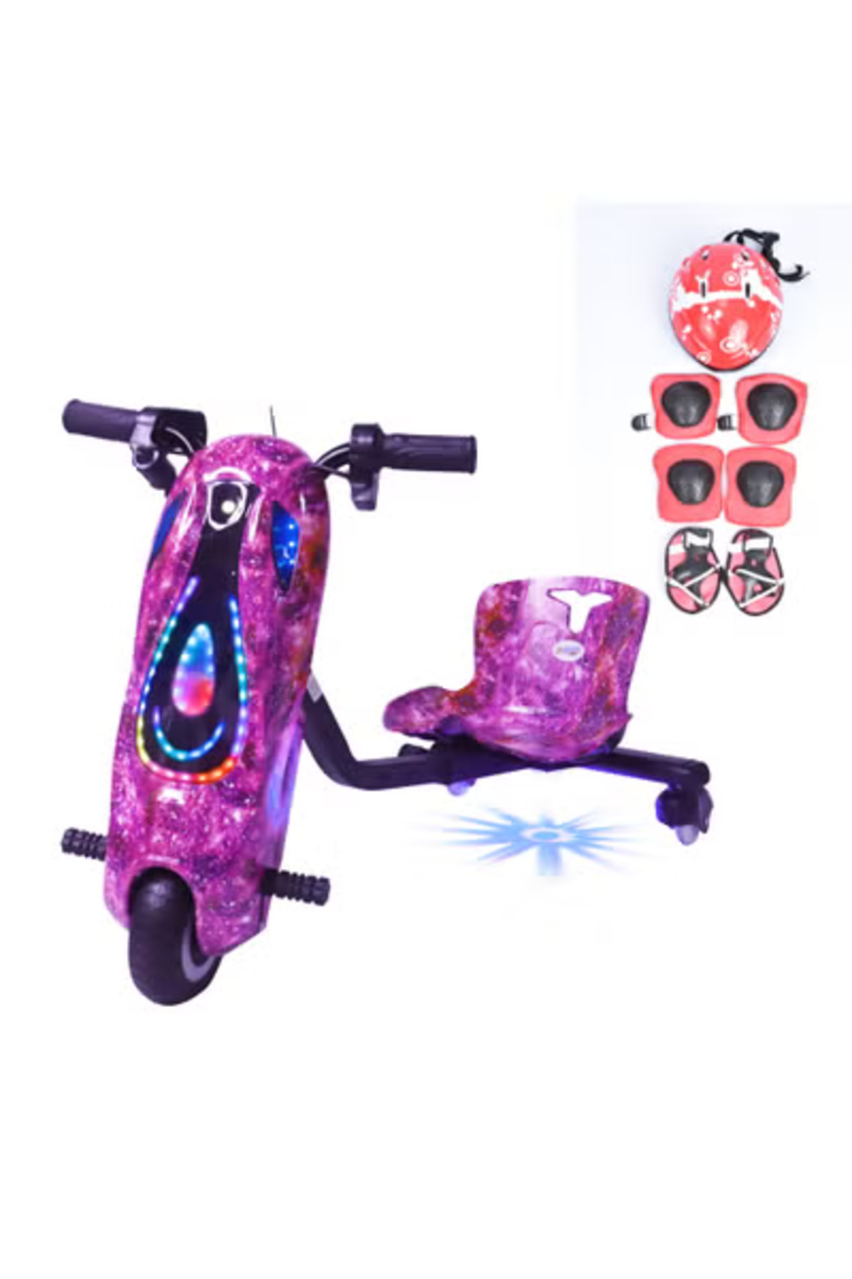 سكوتر كهربائي صغير 36 فولت مع خوذة وحماية