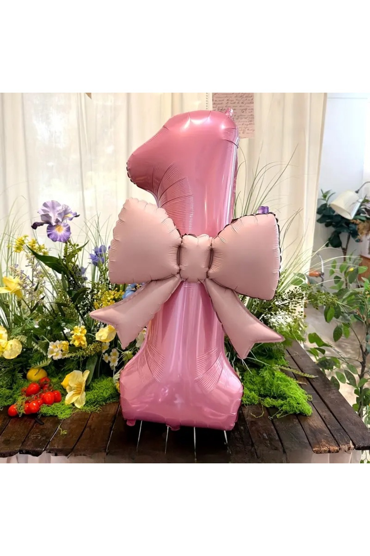 DÜVENCİ TİCARET İki Parça Büyük Pembe Sayı Kurdele Folyo Balon Seti