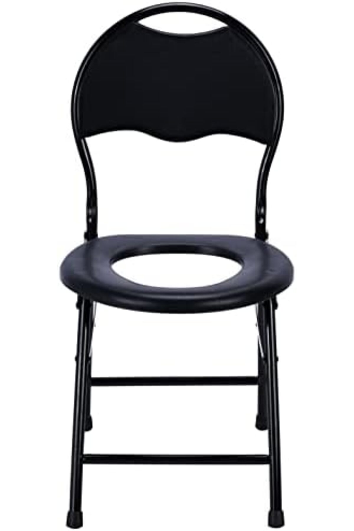 كرسي مرحاض قابل للطي للتخييم - أسود - AL1410