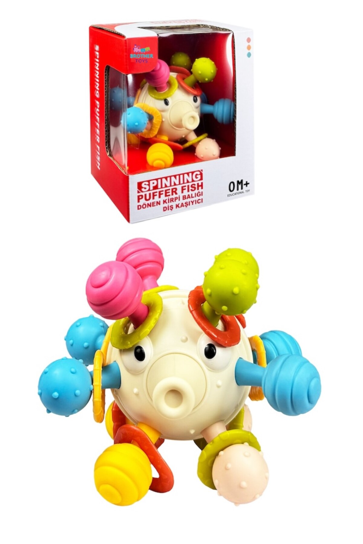 Brother Toys Dönen Kirpi Diş Kaşıyıcı Eğitici Oyuncak Bebek Aktivite Oyuncağı Kavrama Topu 10 Cm. fotoğrafı 6 (önizleme)