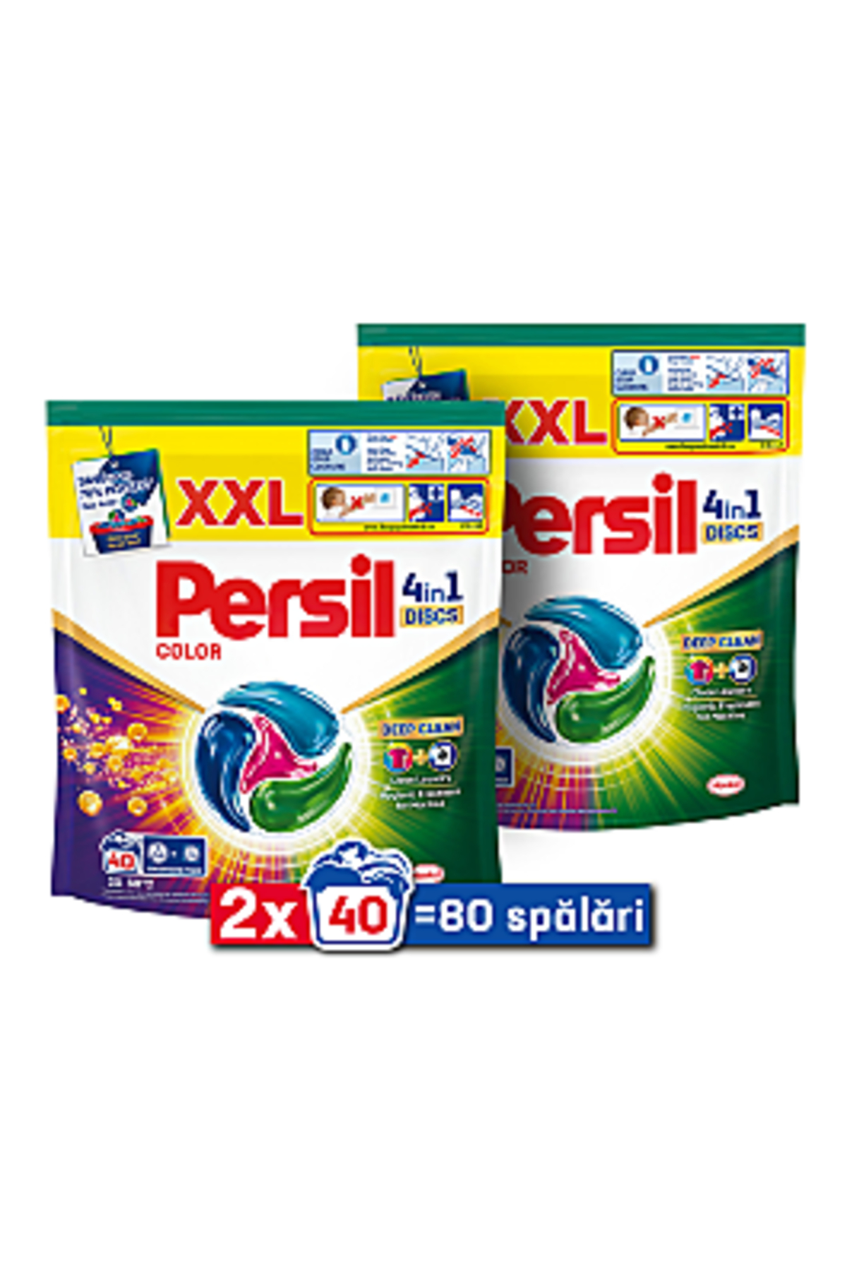 Persil 2 x Απορρυπαντικό κάψουλας 4in1 Discs Color, 80 spalari