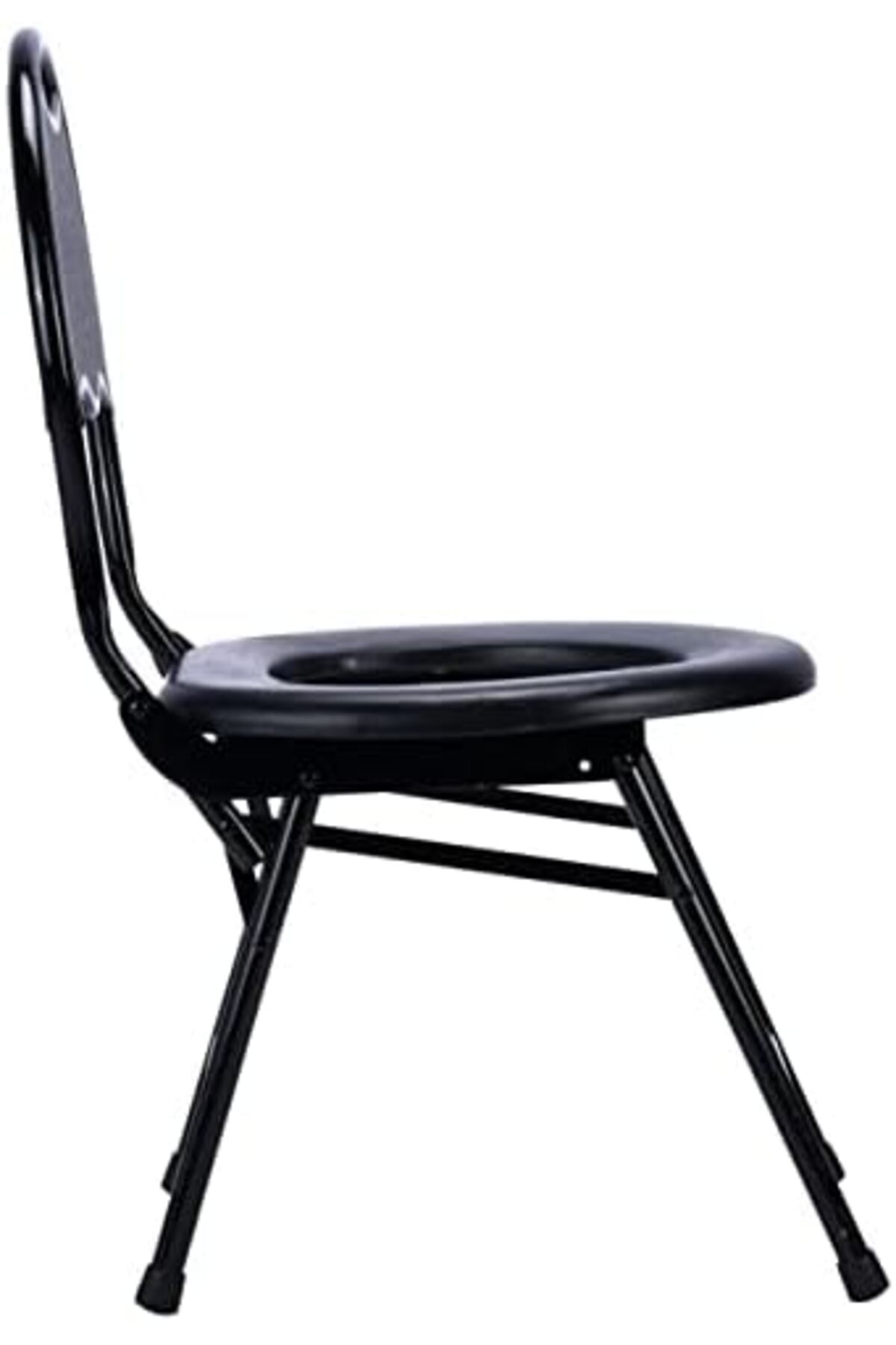 كرسي مرحاض قابل للطي للتخييم - أسود - AL1410