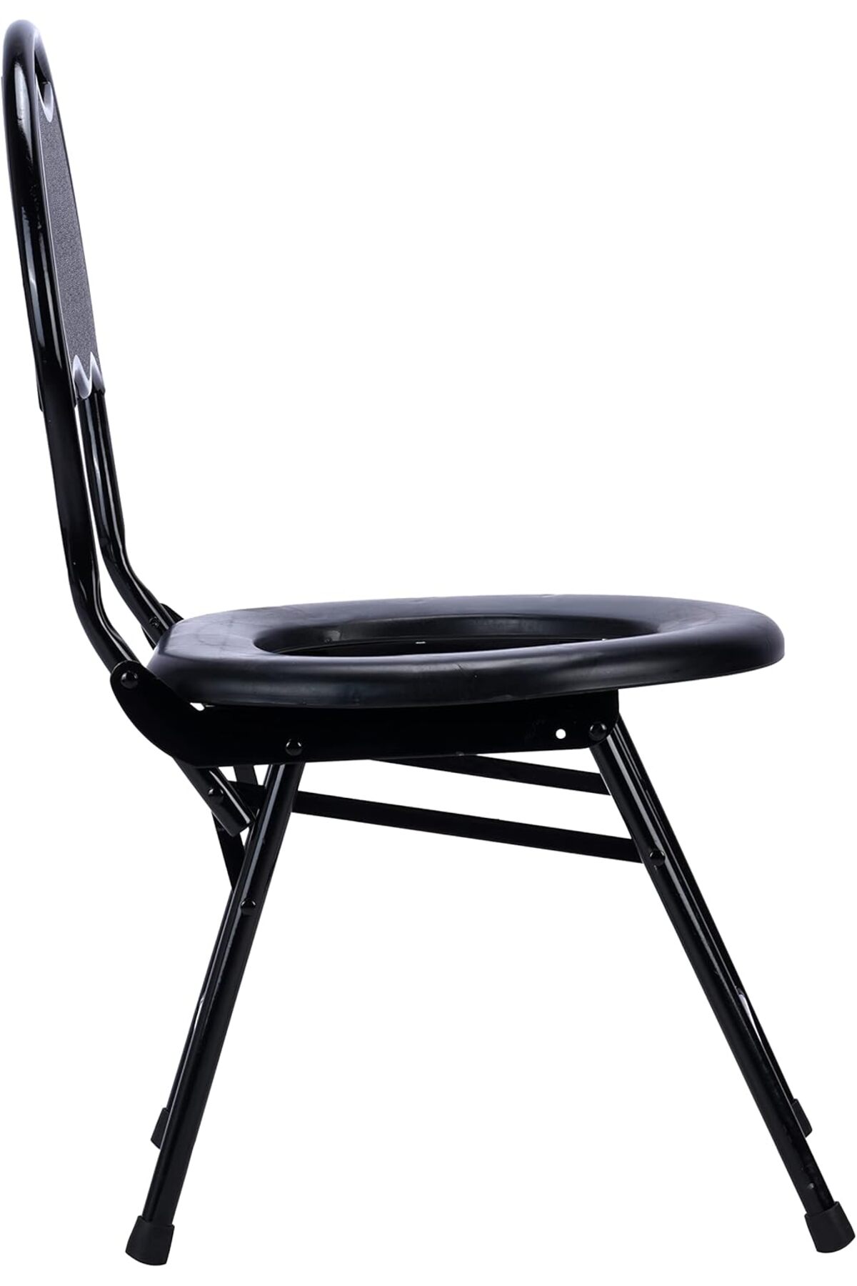 كرسي مرحاض قابل للطي للتخييم - أسود - AL1410