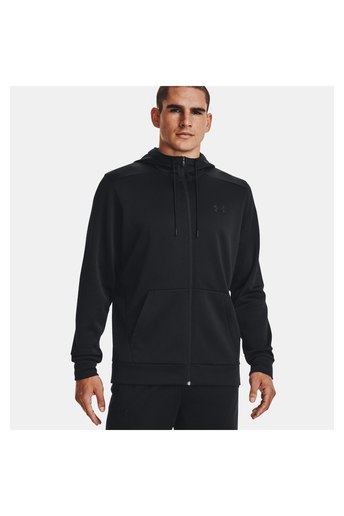 آندر آرمور کاپشن مردانه کلاه دار مشکی Armour Fleece