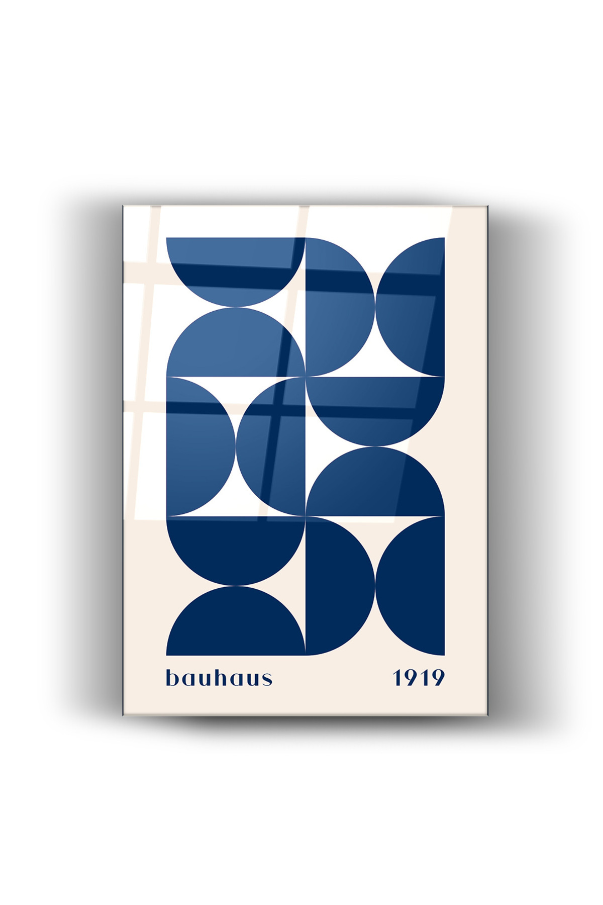 Cam Tablo – Bauhaus 1919 Geometrik Minimal Tasarım | Bohem & Modern Duvar Sanatı | Ev | Ofis