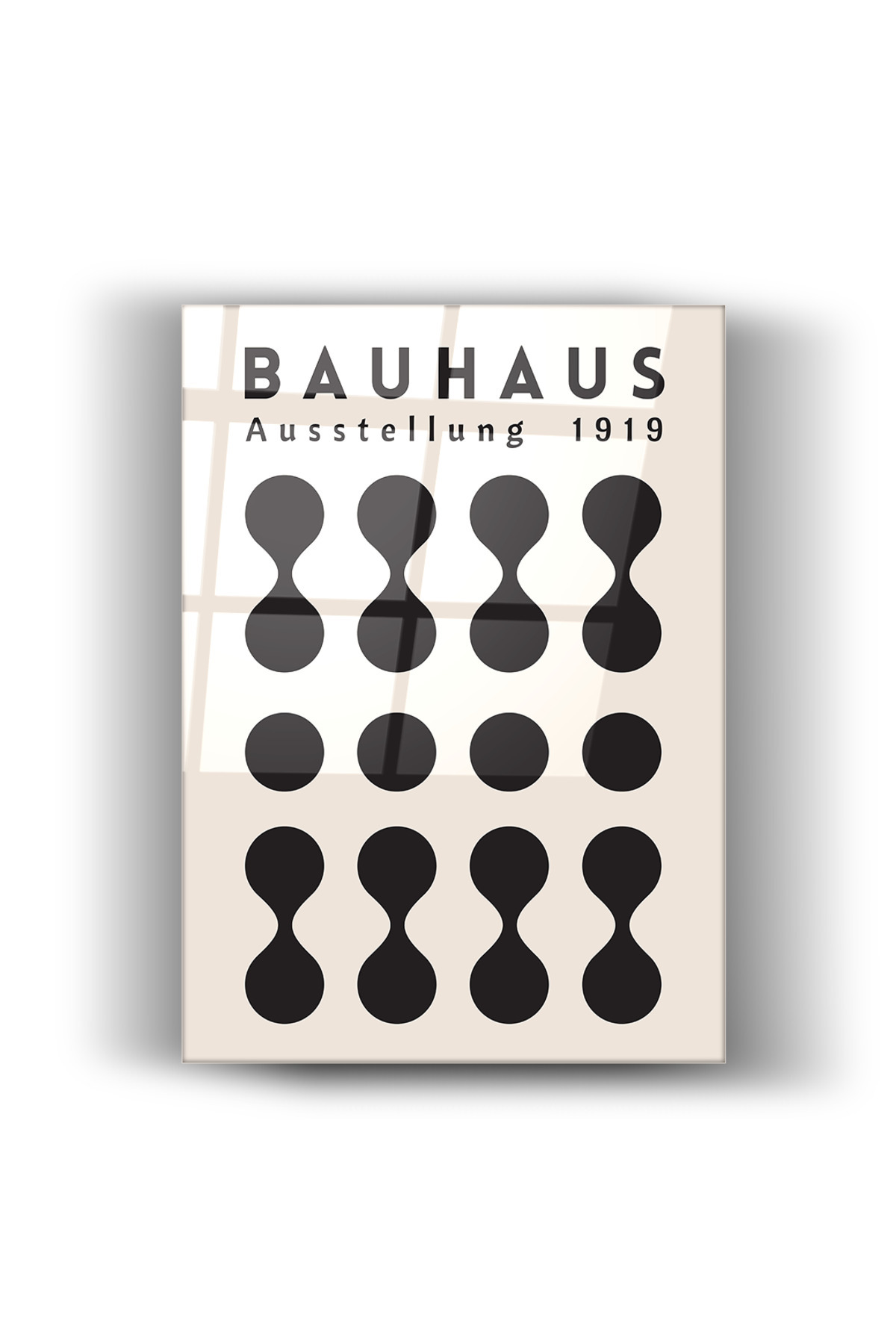 Bauhaus 1919 Siyah Beyaz Minimalist Tasarım-Cam Tablo-Ev Ve Ofis Dekorasyon-Sanatsal