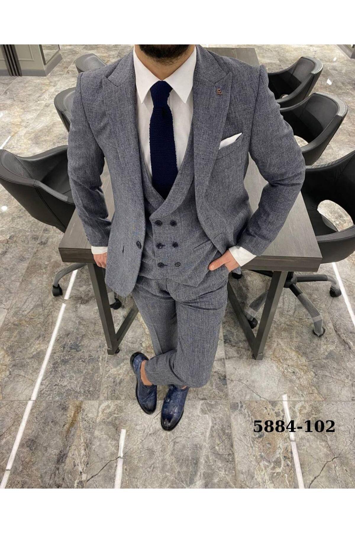 Fc Plus YELEKLI DESENLI TAKIM ELBISE