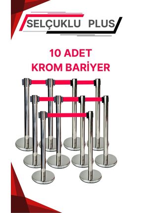 Selçuklu Plus Yönlendirme Bariyeri 10 Adet , Krom Şerit Bariyer 10 Adet Şerit...