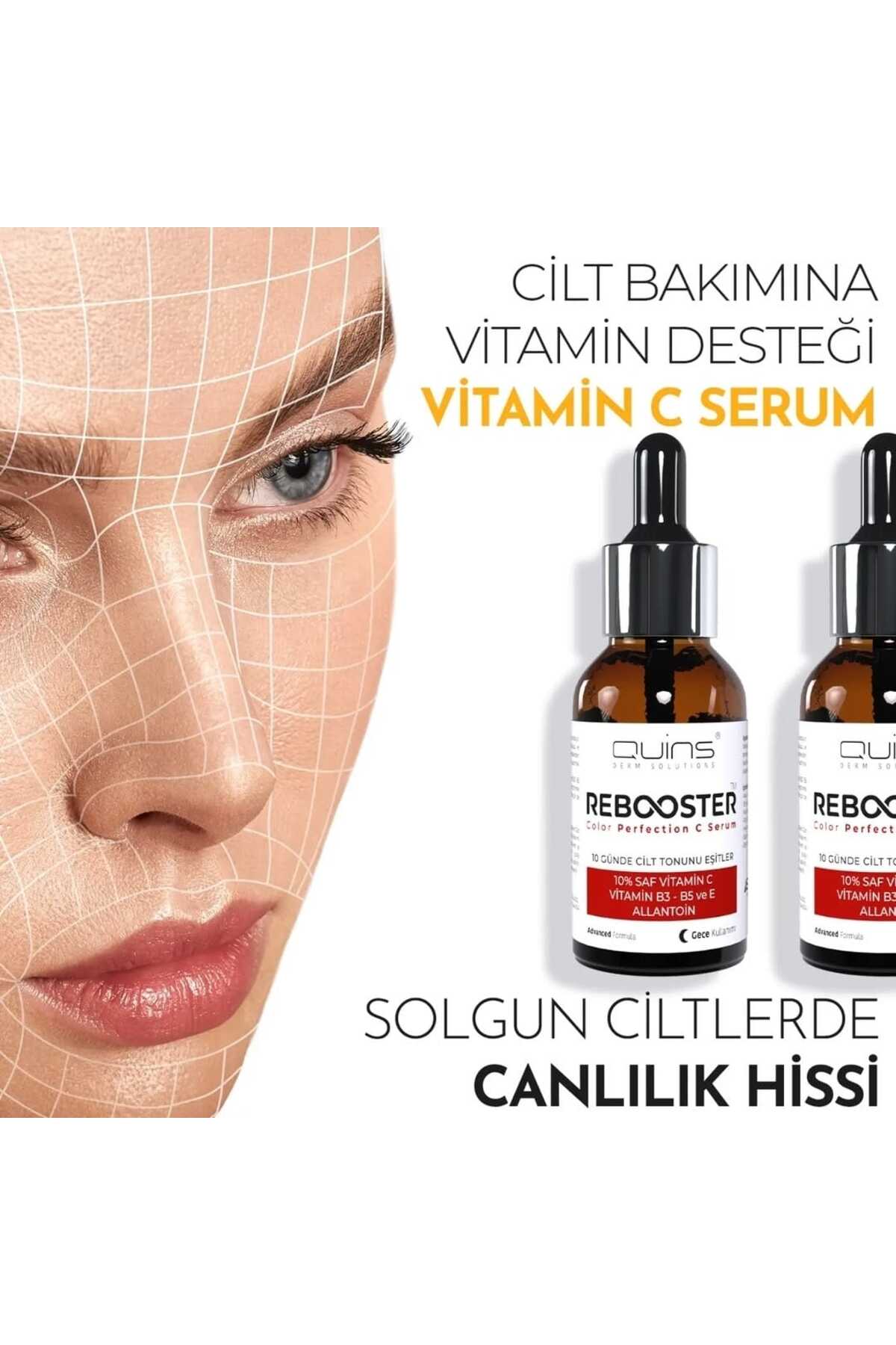 Rebooster Skin Tone Out یکنواخت، سرم ویتامین C 2x30 میلی لیتر — Q002 — تصویر 3 از 4