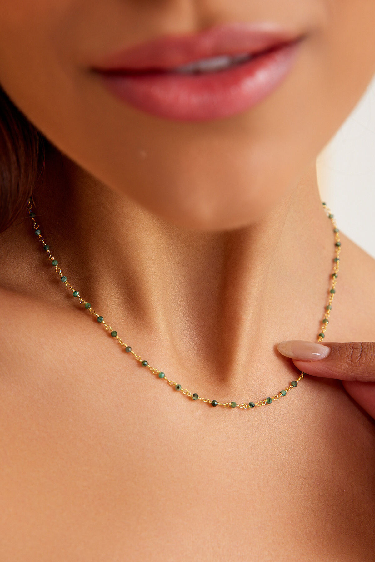 art and crafts jewelry Zümrüt Taşlı Gümüş Kolye görsel 2
