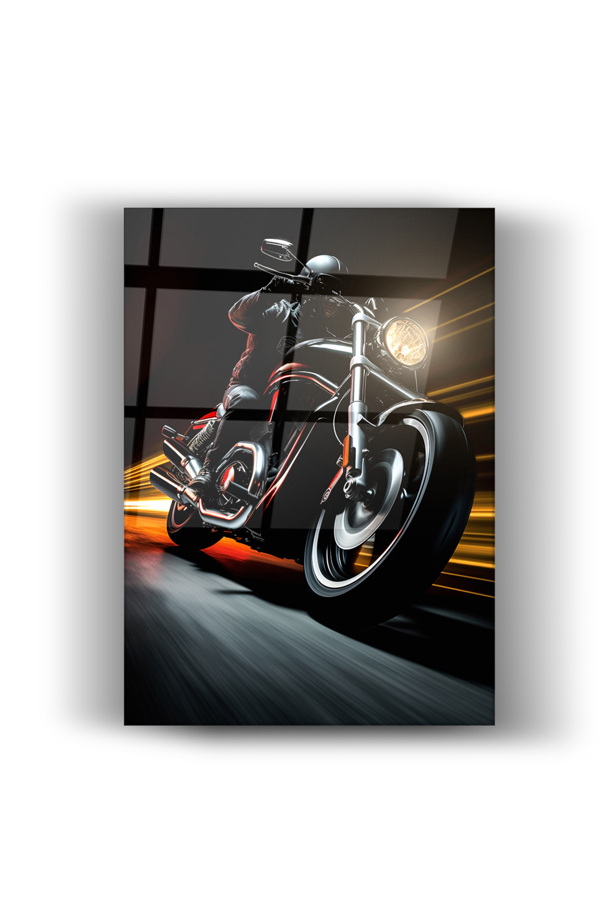 Hız ve Adrenalin- Dinamik Motor Tasarım-Cam Tablo - Modern ve Şık Tasarım -Ev ve Ofis Dekorasyonu