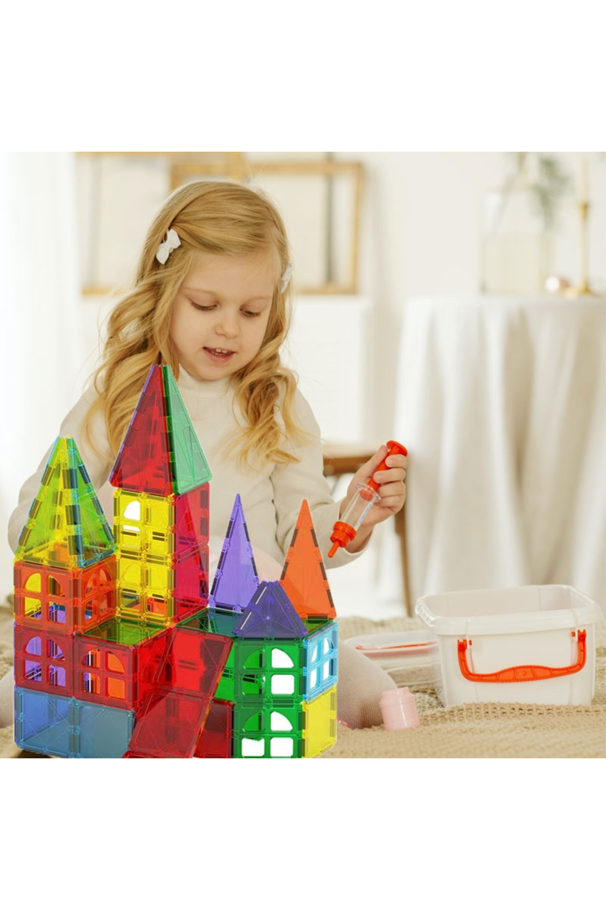 کاشیهای مغناطیسی بلوکهای ساختمانی، ۱۰۰ تکه، مجموعه ساختوساز آموزشی