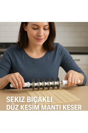 ELİTEVOOD 8 Bıçaklı Hamur Şekillendirici – Düz Kesim Mantı Keser, Erişte ve H...