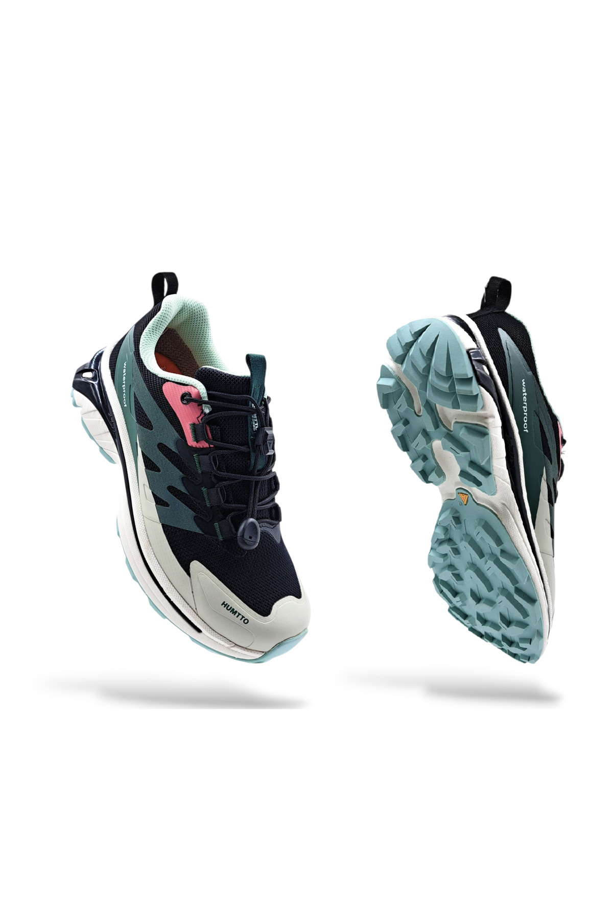 HUMTTO Su Geçirmez Siyah Yeşil Kadın Outdoor Spor Ayakkabı görsel 3