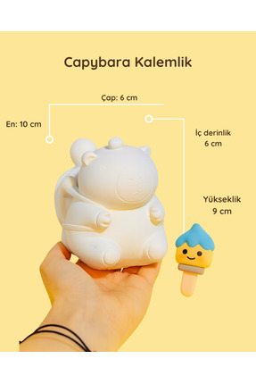 colorbuddie Boyanabilir Capybara Seramik Kalemlik / Saksı – Dekoratif ve Hobi...
