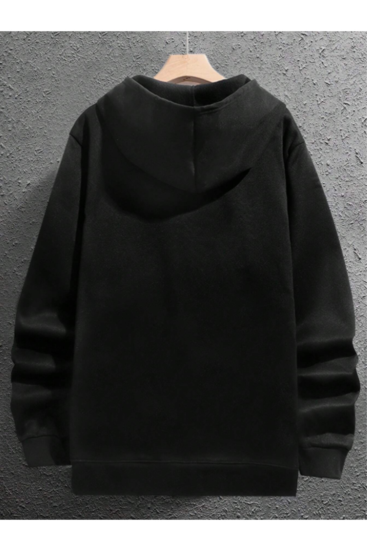 UNISEX Hırka - Siyah AĞ ÖZEL Baskılı Kışlık Oversize Kapüşonlu Fermuarlı Cep Detaylı Hırka — مشکی AĞ-HIRKA-FERMUARLI-COHERENT- — تصویر 2 از 5