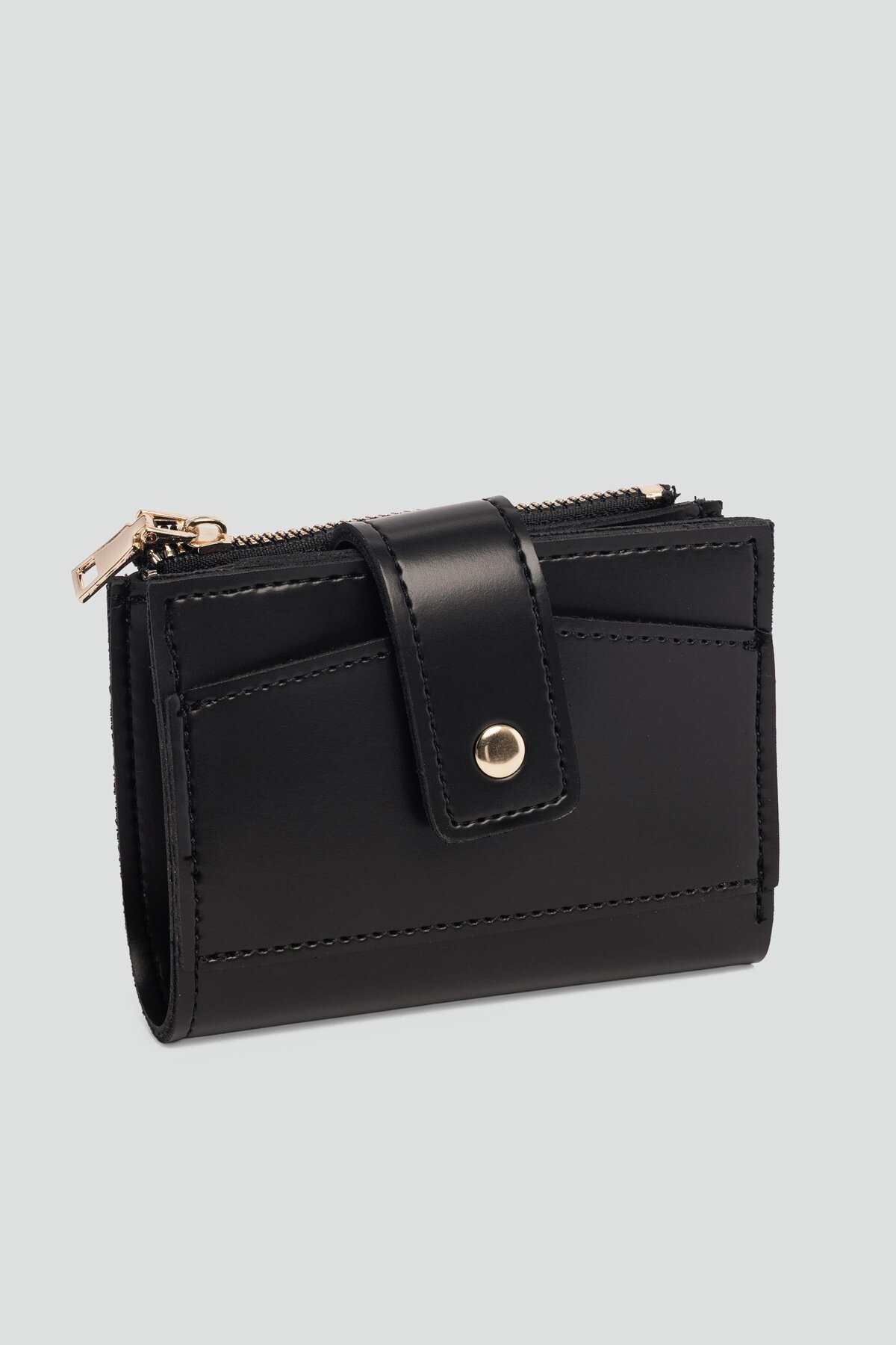 Shule Bags Payer Çıtçıtlı Kadın Cüzdan Siyah görsel 2