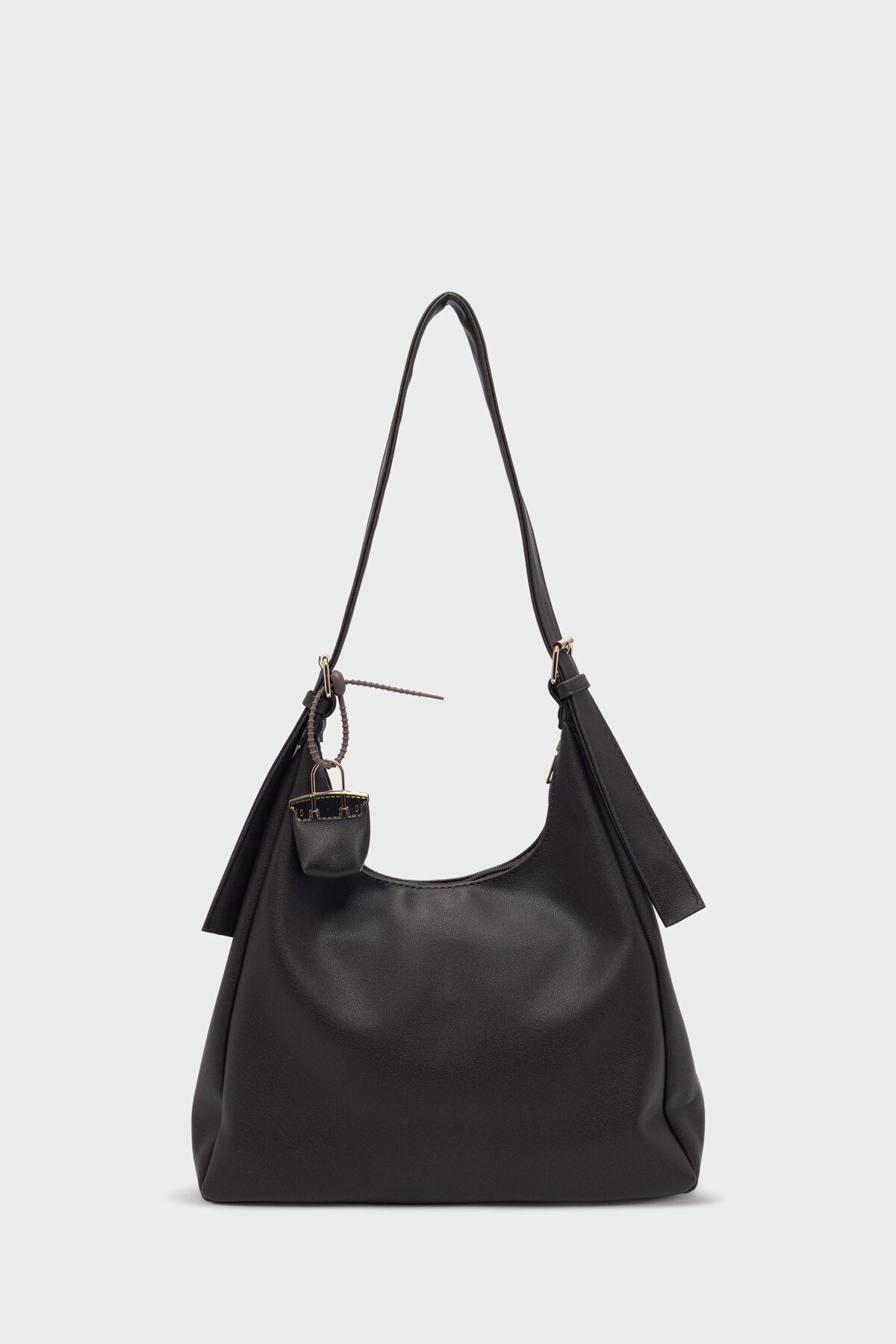 Shule Bags Guts Charmlı Salaş Omuz Çantası Kahve